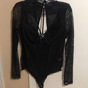 Black lace bodysuit